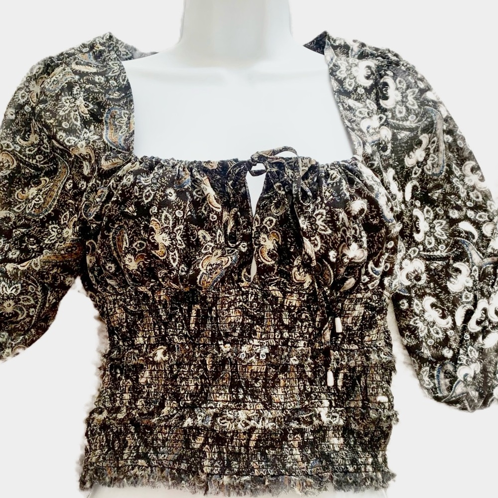 Free People Lolita Paisley Top Lined Size S